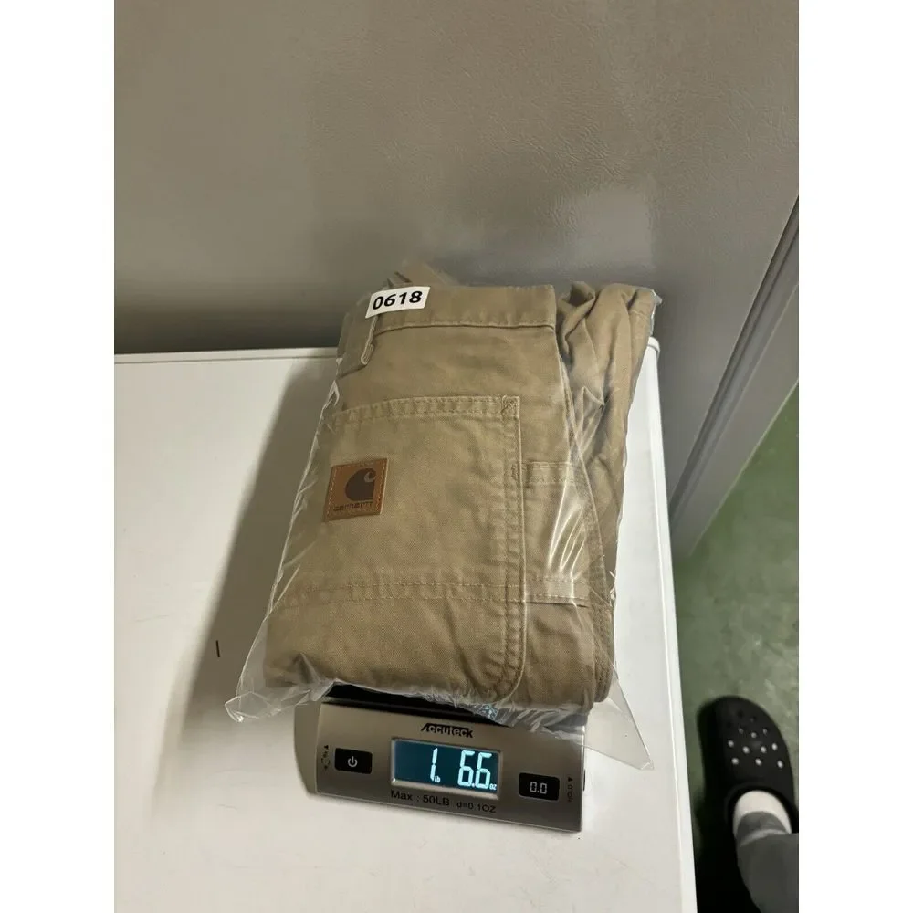 Carhartt‎ Carpenter Pants Original Dungaree Fit B151 DKH Khaki Canvas Size 42x30